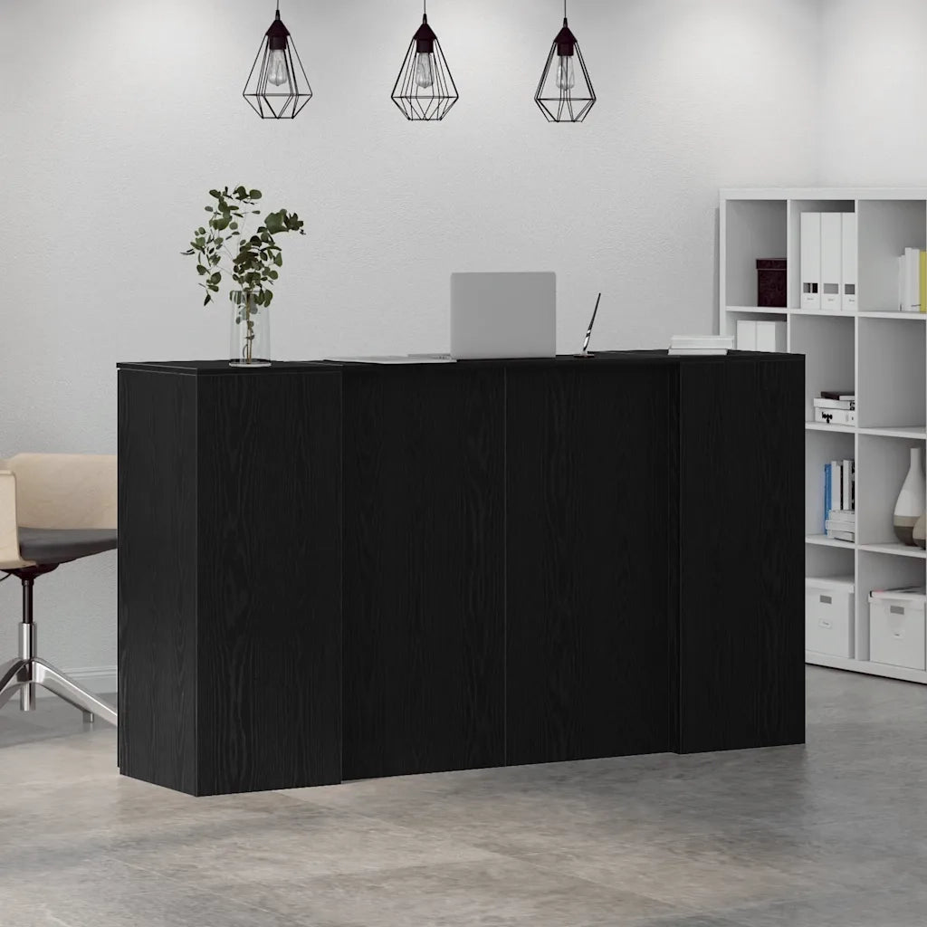 Scrivania per Reception Rovere Nero 180x50x103,5 cm in Legno di Argilla 3324170