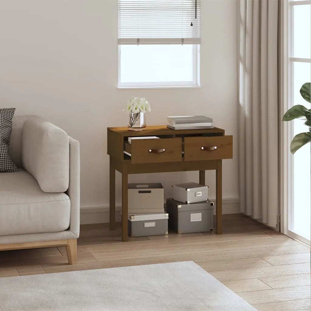 Tavolo Consolle Ambra 76,5x40x75 cm in Legno Massello di Pino 821752