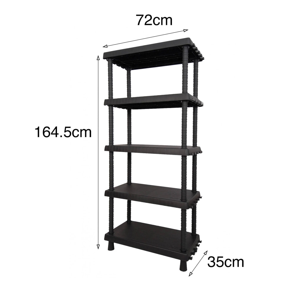 Mobile da Giardino Goshenita, Armadio da Esterno 3 Ripiani Made in Italy, 35x72x164.5h cm Nero Antracite