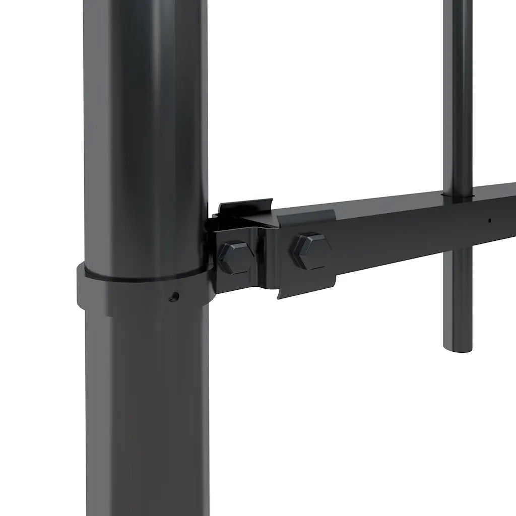 Recinzione da Giardino BOXTEL con Parte Superiore ad Anello in Acciaio 170x150 cm Nero 144932