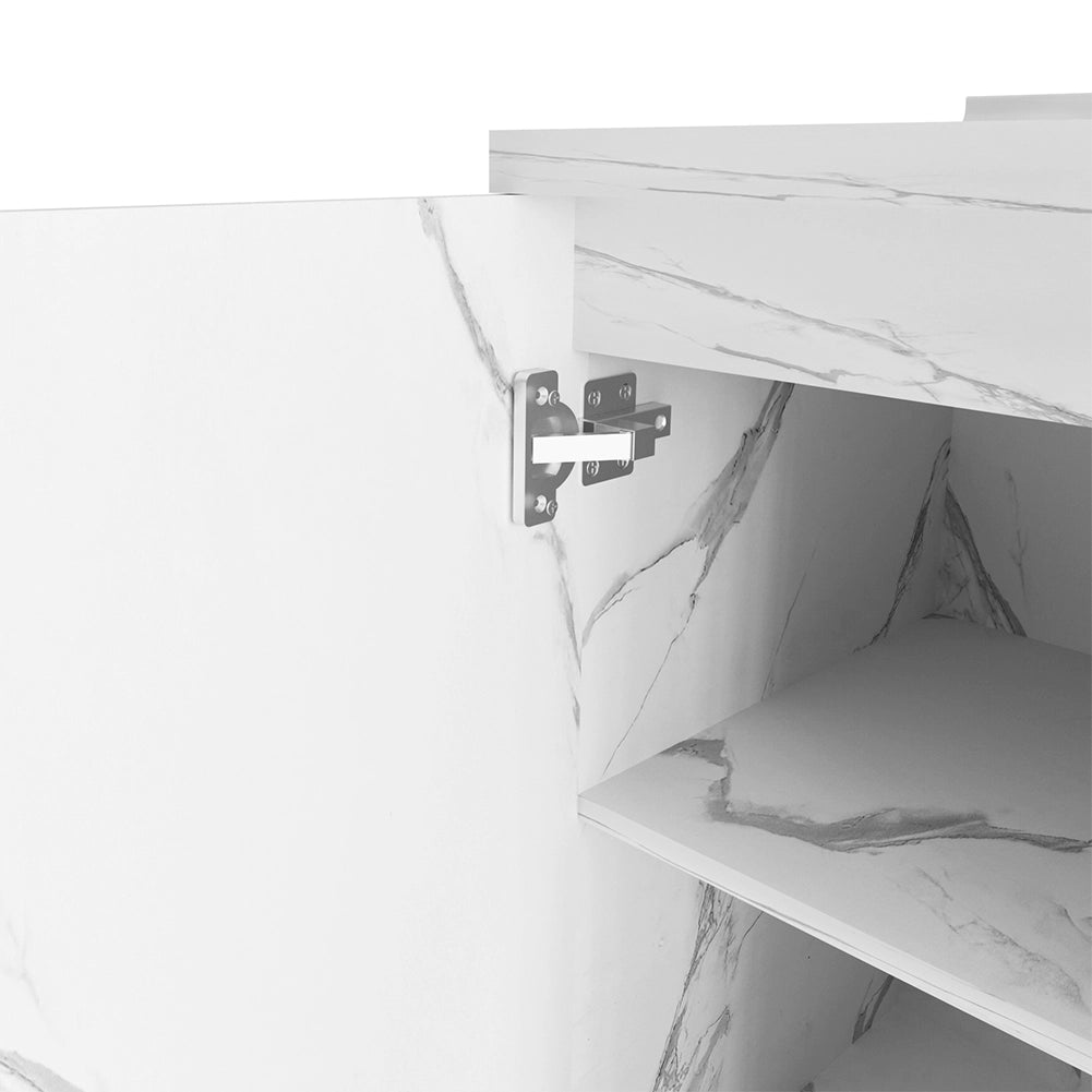 Mobile Base da Cucina Componibile 1 Anta in Legno Bianco Effetto Marmo
