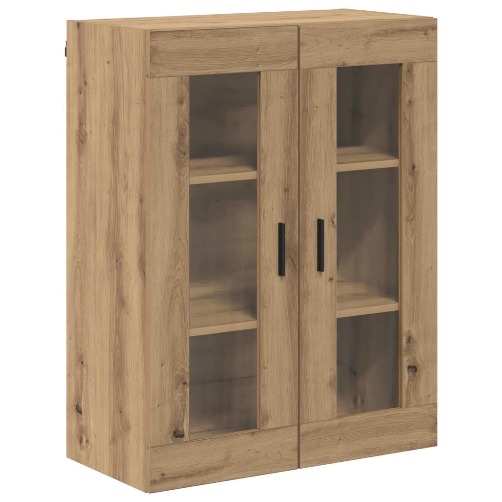 Credenza 2 pz-Set di 2 Buffet-Armadio da cucina Rovere artigianale Legno Stratificato e Vetro 318800