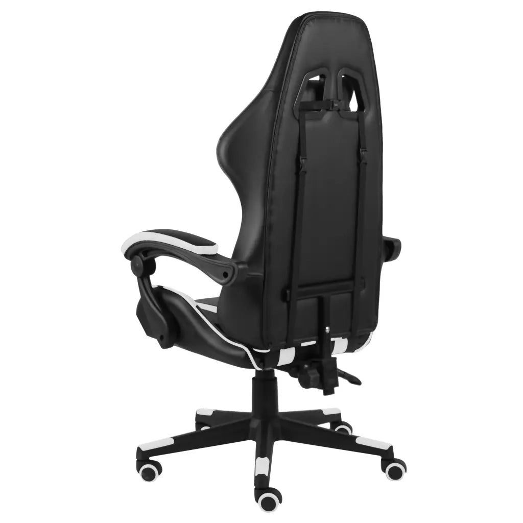 Sedia da Ufficio | Sedia da Gaming Nero e Bianco in Similpelle