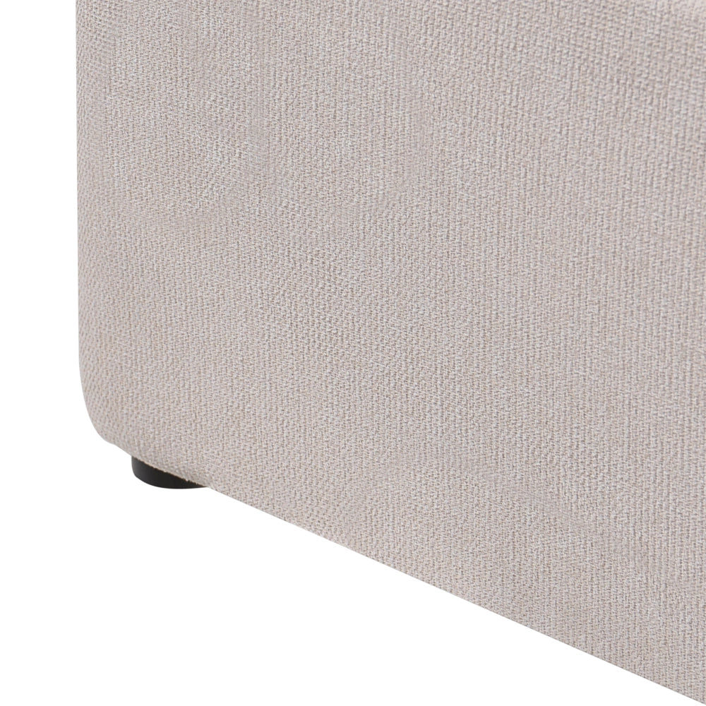 Letto ottomano color beige in tessuto 140 x 200 cm Testiera imbottita Rete a doghe sollevabile
