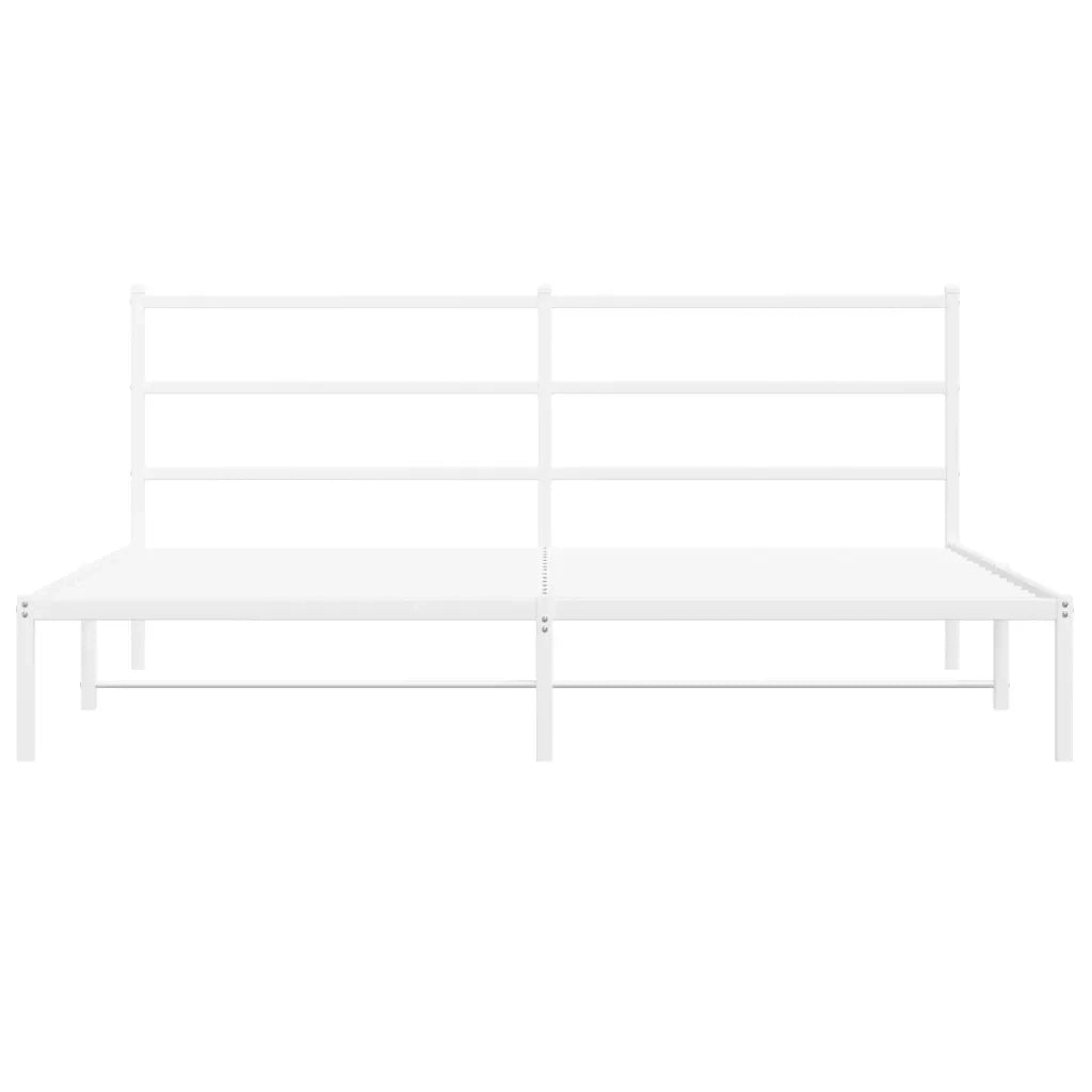 Giroletto con Testiera Metallo Bianco 180x200 cm 355418