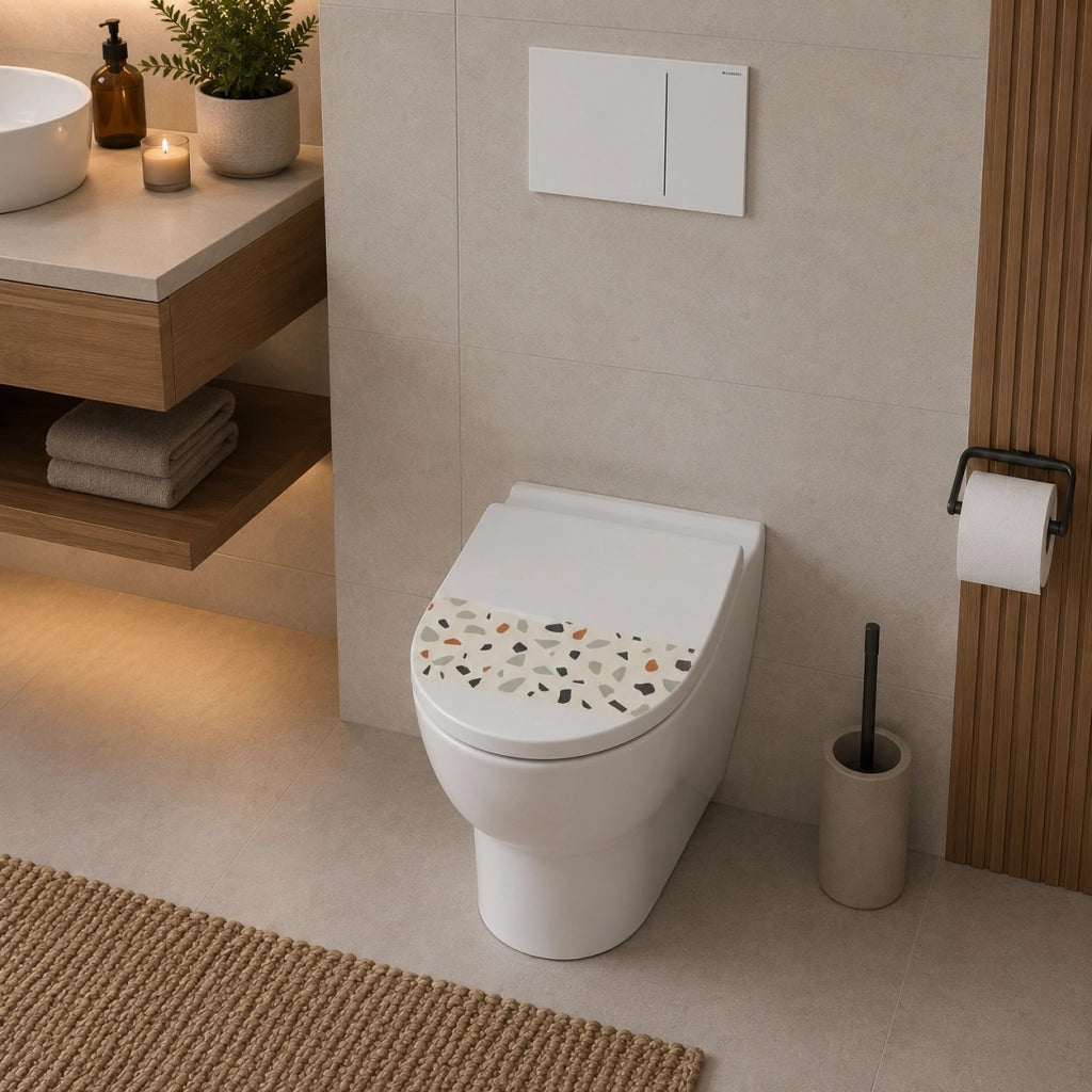 Copriwater MDF Stampa Effetto Mosaico Universale 43x38 cm 59124