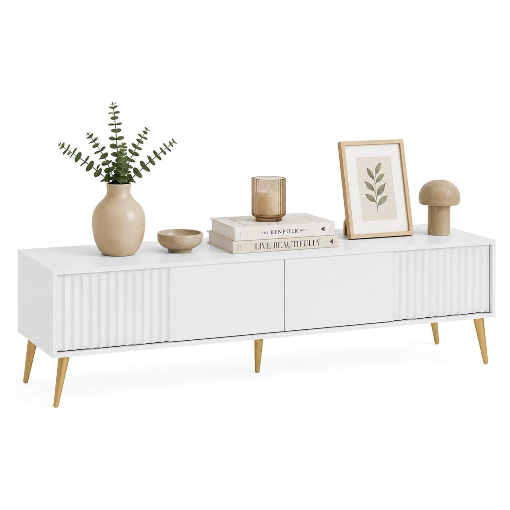 Lilelora, Mobile Porta tv un Ripiano, 180x40x48h cm Bianco