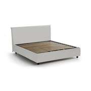 Letto matrimoniale Augustus, Letto contenitore con rivestimento in ecopelle, Made in Italy, Apertura frontale, adatto per materasso cm 140x200, Bianco