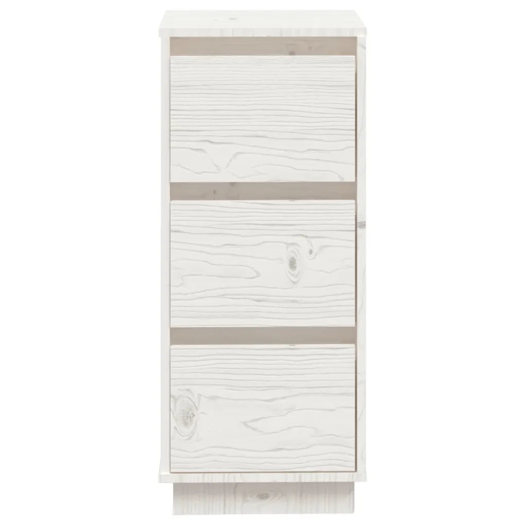 Credenza Bianca 32x34x75 cm in Legno Massello di Pino 813367