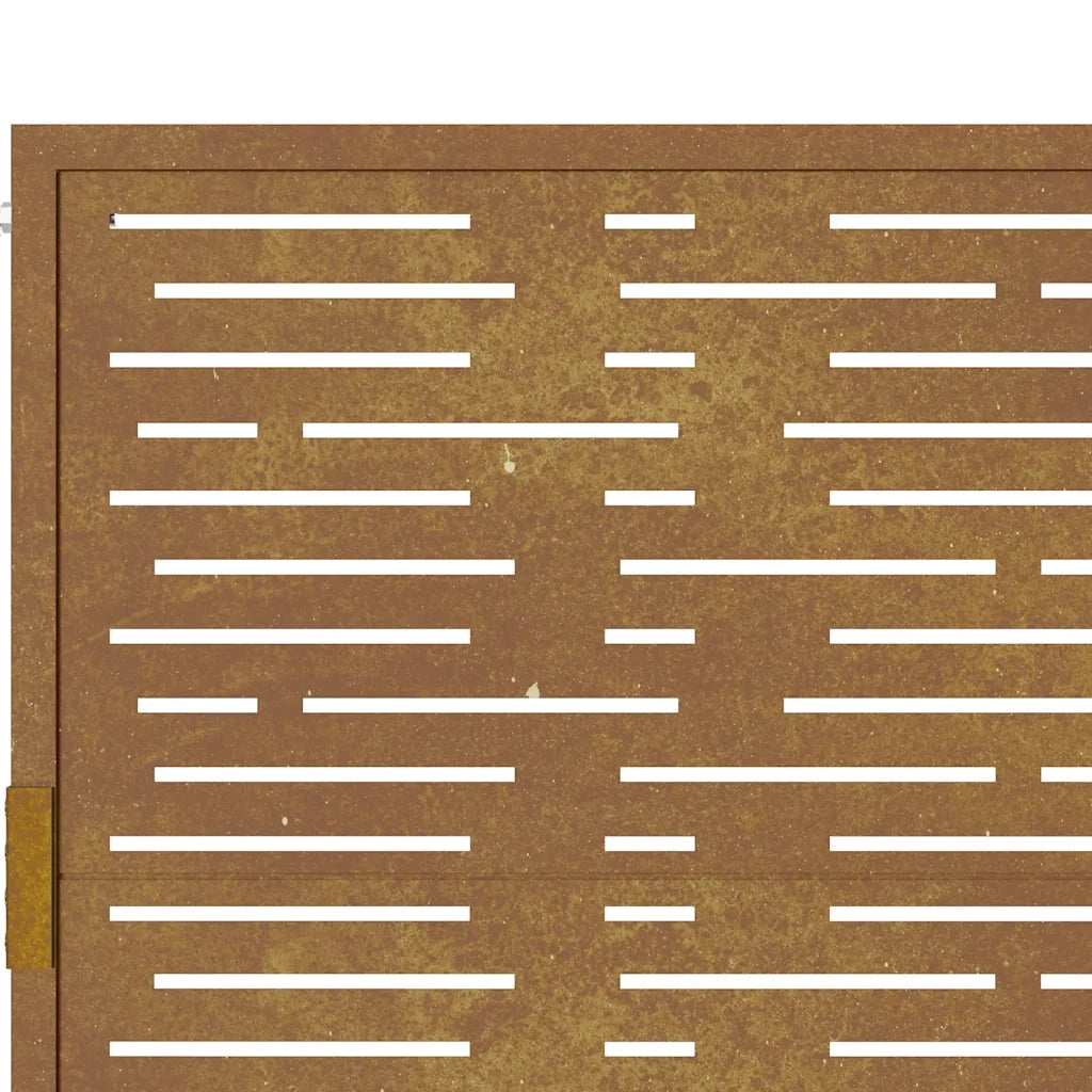 Cancello da giardino 100x125 cm in acciaio Corten design quadrato 153198