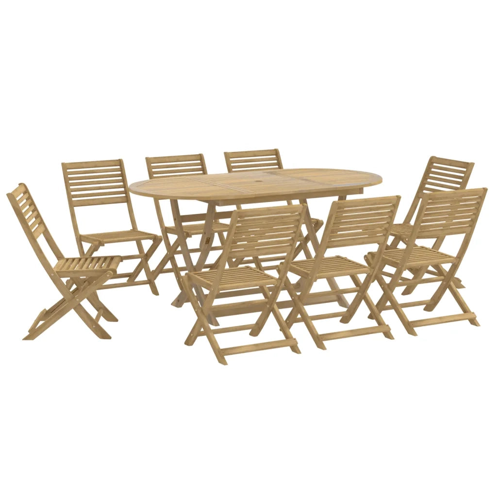 Set da Pranzo da Giardino 9 pz Legno Massello di Acacia 3295006