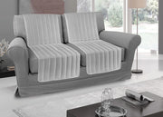 Copridivano A Fasce Trapuntate Proteggi Seduta Modello Stripe Colore Grigio - 1 Coppia - Grigio