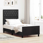 Letto a molle con testiera Nero 90 x 200 cm Velluto 3344851