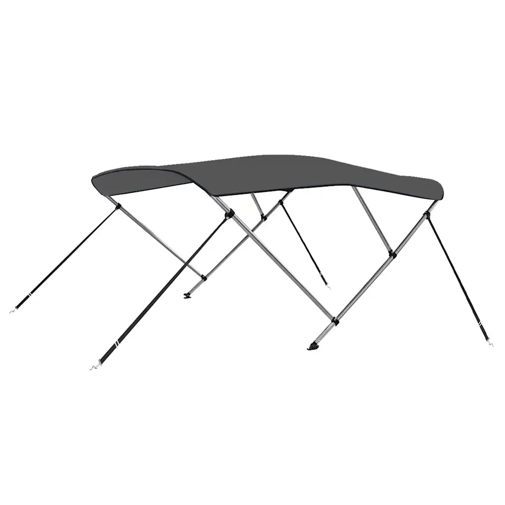 Bimini di Prua con Tendalino a 3 Archi Antracite 183x140x137 cm 93133