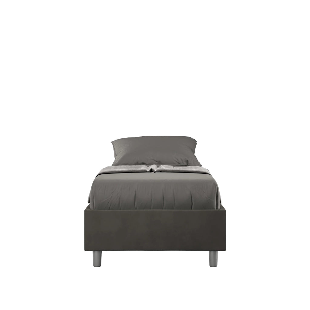 Letto 1 Piazza e Mezzo Sommier 120x190 cm Senza Rete Azelia Grigio