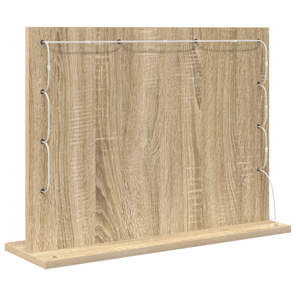 Specchio da Toeletta Rovere Sonoma Legno ingegnerizzato, Vetro