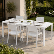 Salottino Outdoor Masisanno, set Salotto da Esterno 4 Posti Made in Italy, Bianco