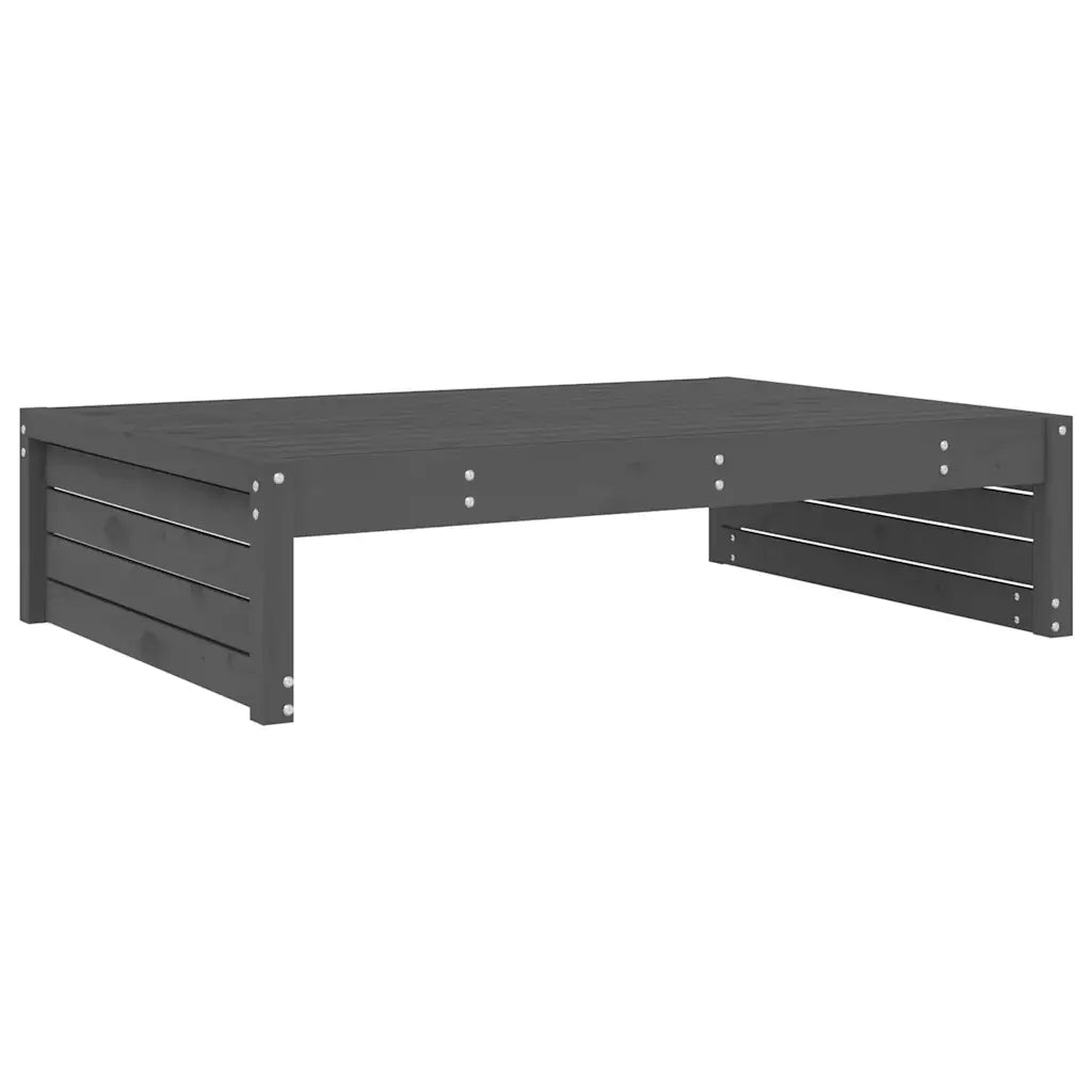 Sedia da giardino-Poggiapiedi da Giardino 120x80 cm Legno Massello di Pino Grigio 306911