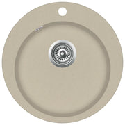 Lavello da cucina vasca singola rotonda 50,5 cm granito beige 02_0002349