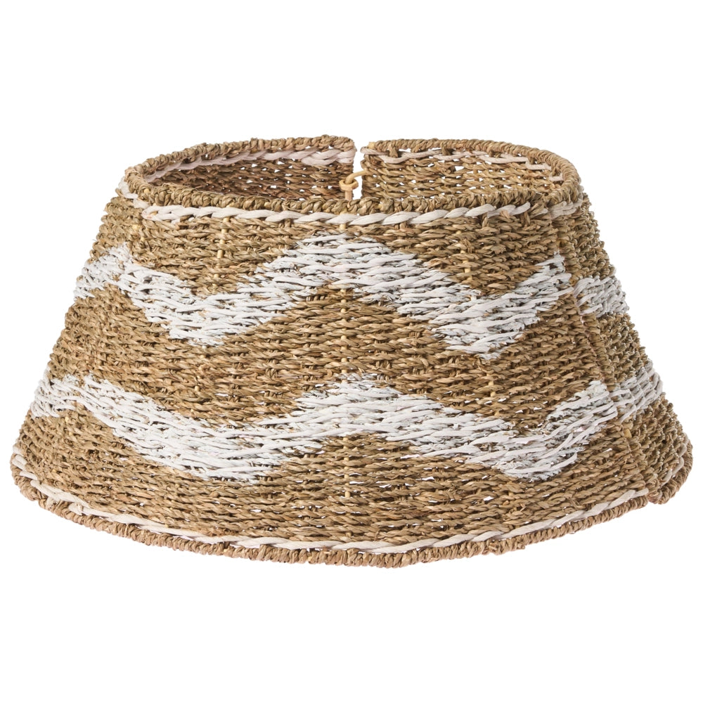 Collare dell'albero di Natale naturale con seagrass bianco ⌀ 60 cm Accessori rotondi fatti a mano