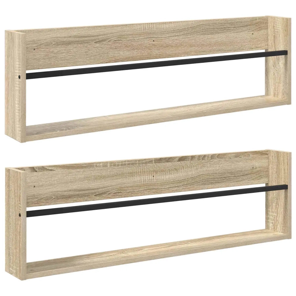Scaffale per riviste 2 pz Rovere Sonoma 100 x 12 x 30 cm CFW3149852