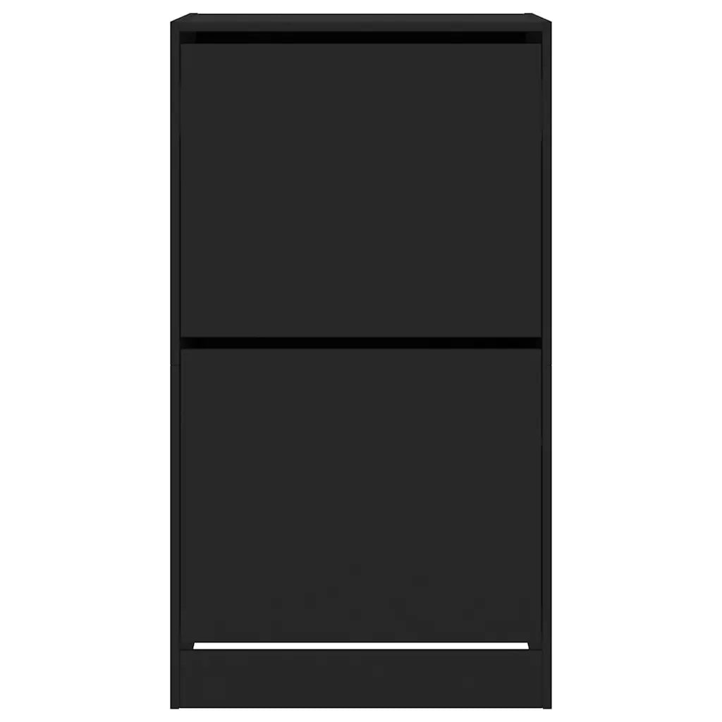 Scarpiera | Mobile per scarpe con 2 Cassetti Ribaltabili Nera 60x42x108 cm