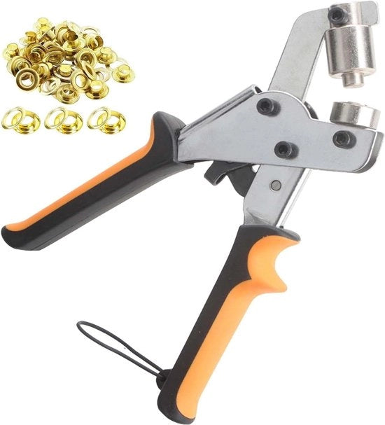 Oogtang Ø 10 mm - Oogpers Magnetici - 500 Occhi - Oogpers Sicuri - Set di Ganci per Occhi - Oogstang - Set di Oogtangen e Occhi - Teli di Zelatura - Tessuti in Pelle - Paraspigoli in Telaio.