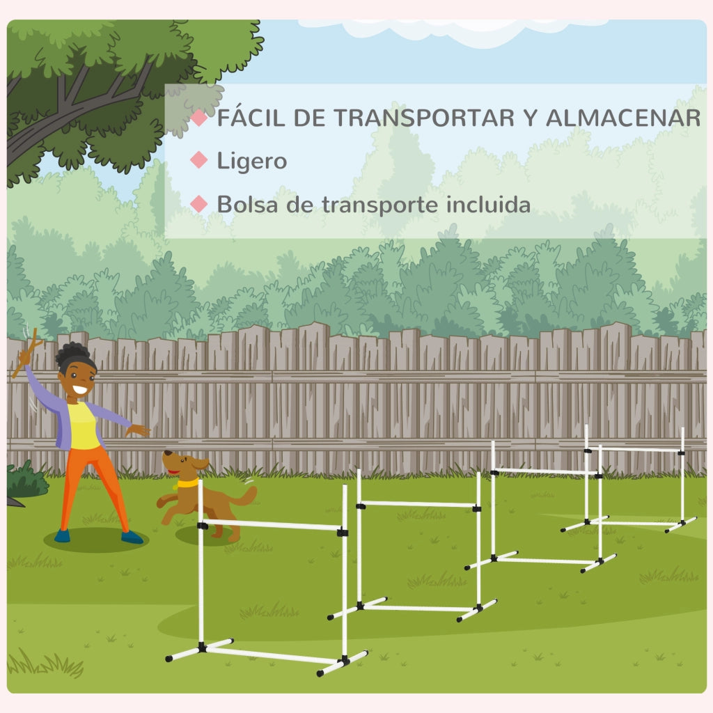 Set Agilit¨¤ per Cani 4 Pezzi ¨C zephmum ¨C Bianco 99x65x94 cm