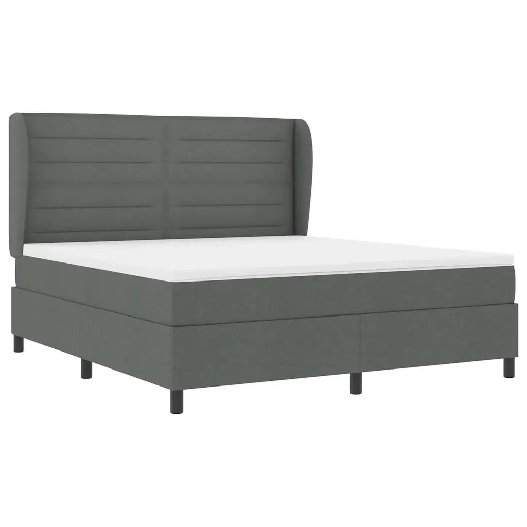 Letto a molle con materasso Grigio scuro 180 x 200 cm Tessuto 3340516