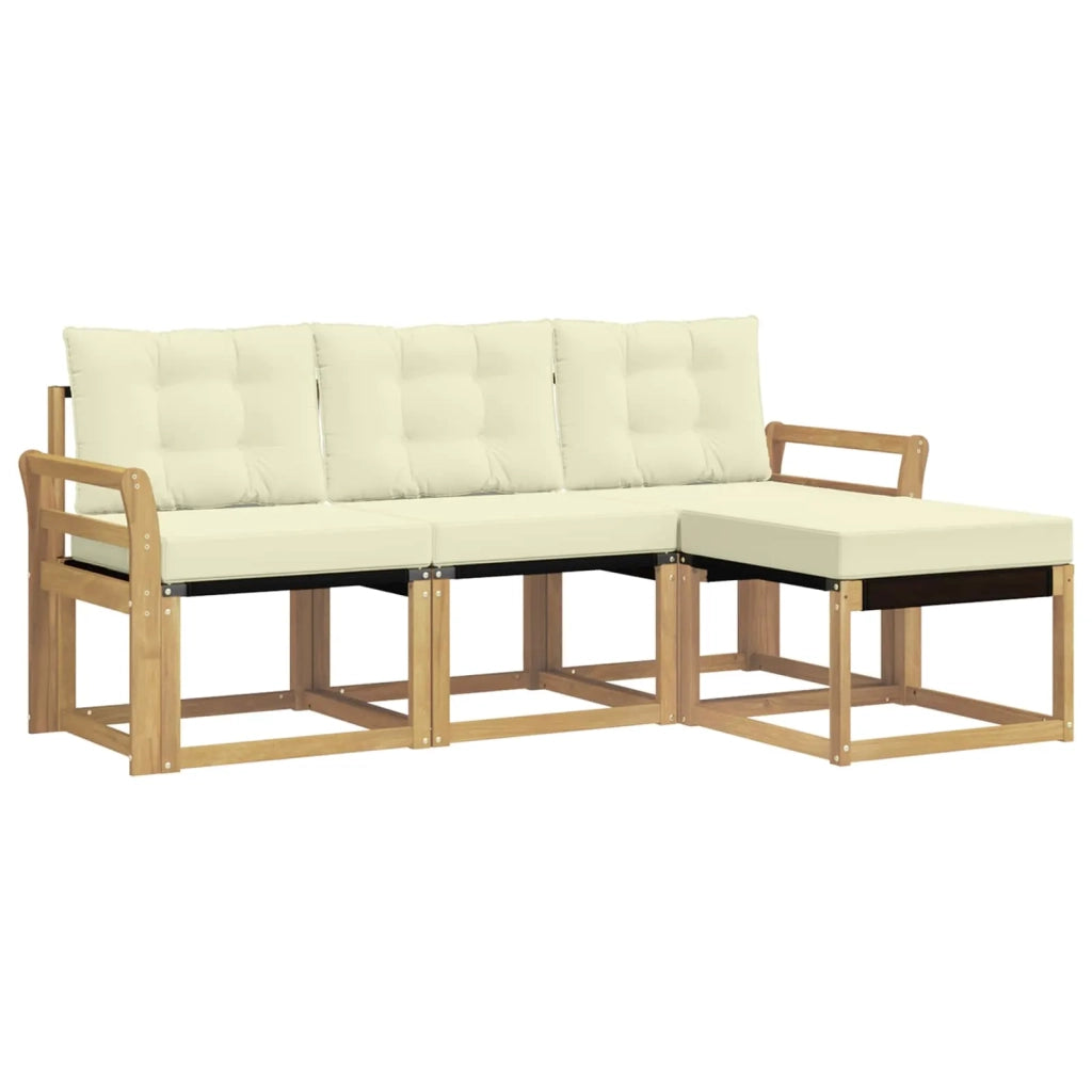 Set di divani da esterno 4 pz Bianco e Crema 3389356