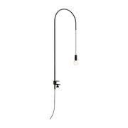 Zafferano - Lampada da Tavolo Filo con morsetto, Orientabile 200°, H152 cm, Metallo Verniciato Lampadina E27 max 60W inclusa - Nera