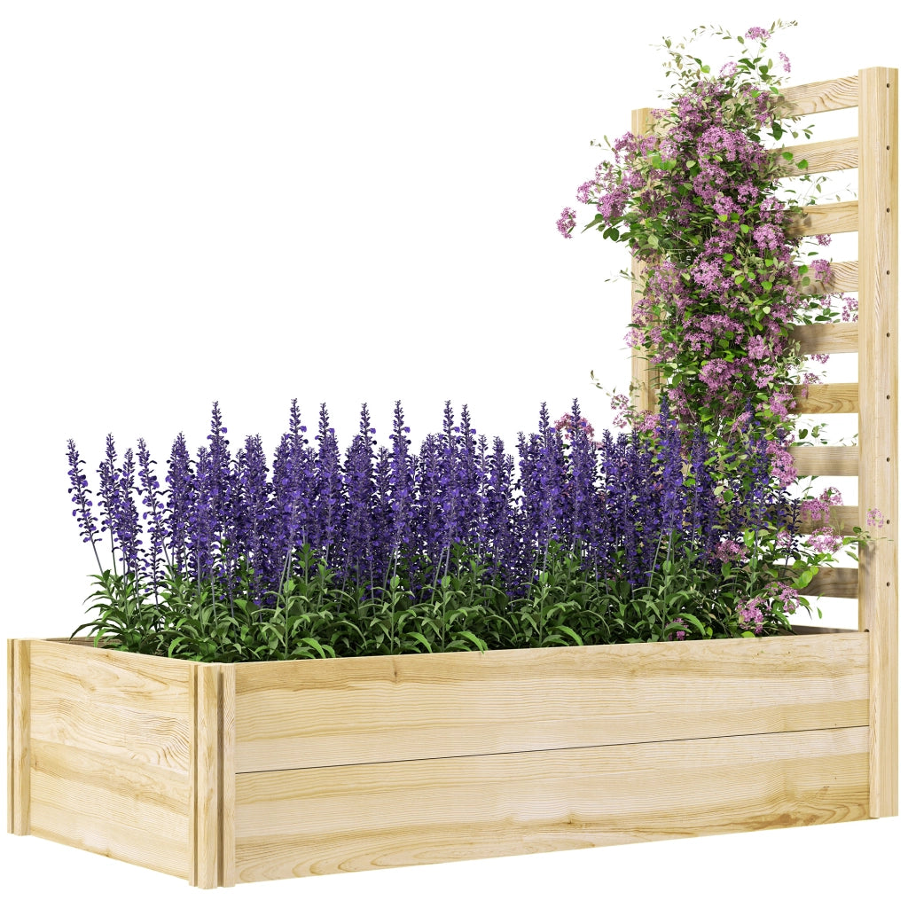 Fioriera con graticcio da giardino ¨C Xylo ¨C legno effetto naturale 115x60x110 cm