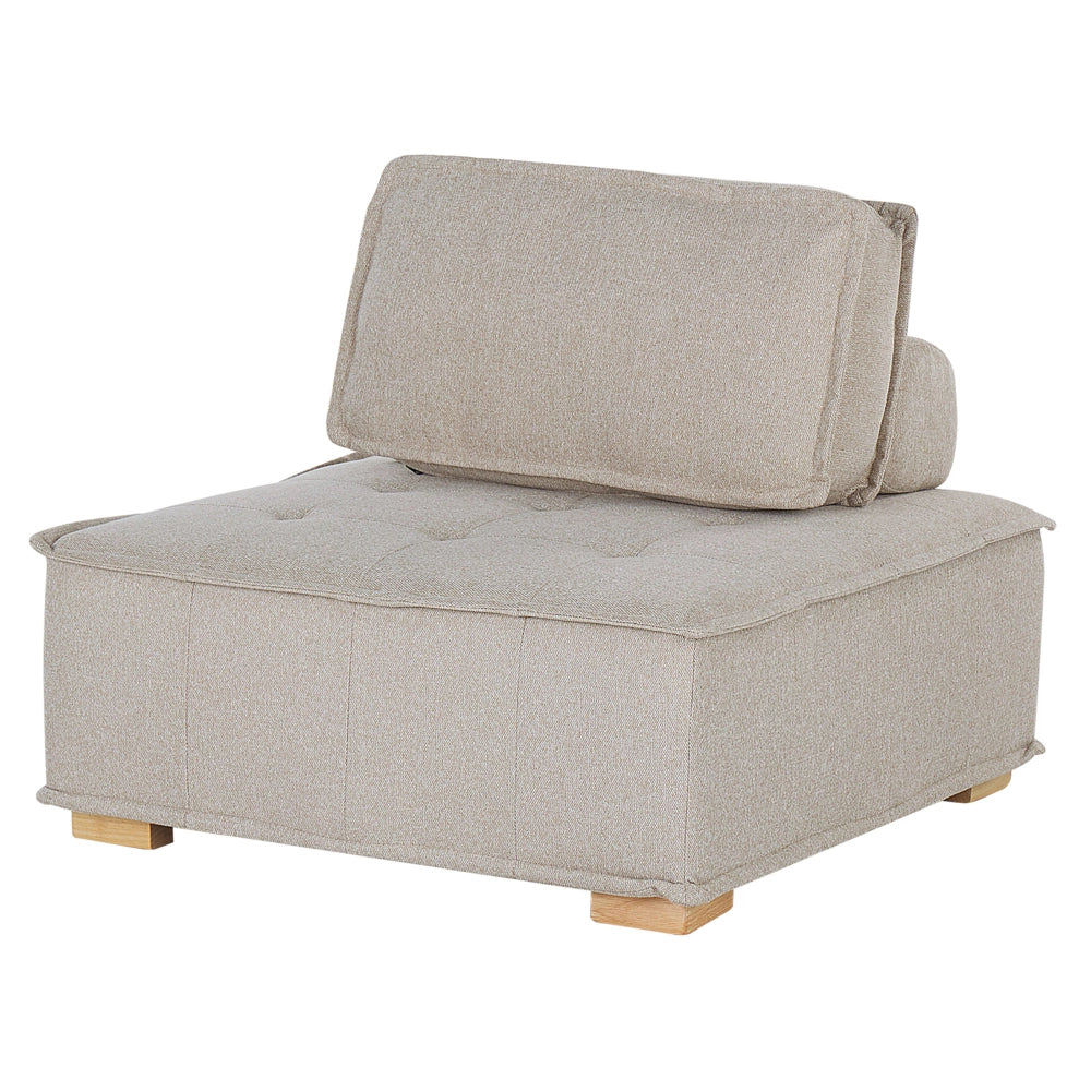 Divano ad Angolo Beige Tessuto Poliestere 300 x 200 cm Imbottito 4 Posti Modulare a Forma di L Scandinavo Moderno