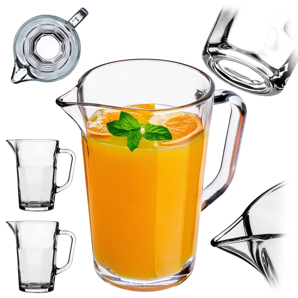KADAX Brocca in vetro per acqua, limonata, succo 1L 2 pezzi Caraffa per acqua, bevande, composta