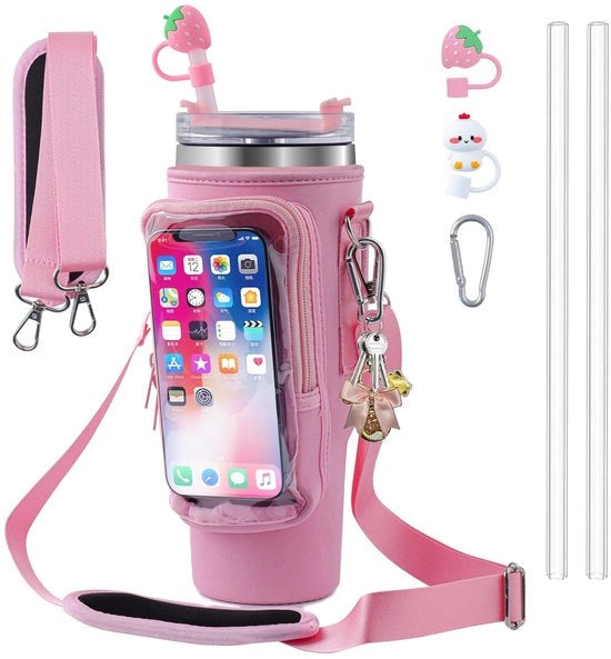 Porta acqua - Per Stanley Cup - Rosa - Adattabile