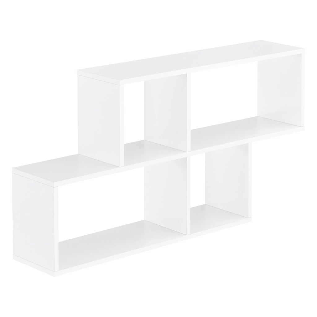 Mensola a Parete Bryne con 4 Vani Ripiani Portaoggetti 100 x 19,5 x 53 cm - Bianco Opaco [en.casa]