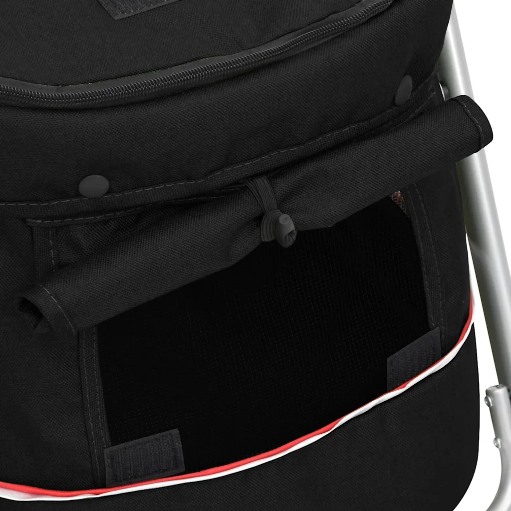 Passeggino per Cani Pieghevole Nero 100x49x96cm Tessuto di Lino CFW1638249