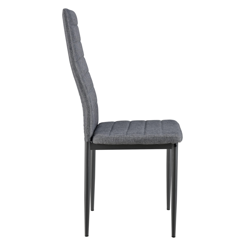 [en.casa] Sedie per Sala da Pranzo Set di 2 Sedie Imbottite 96 x 43 x 52 cm Acciaio Poliestere Grigio
