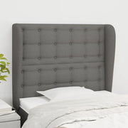 Testiera ad Orecchio-Testata con Orecchie Grigio Scuro 83x23x118/128 cm in Tessuto 601720