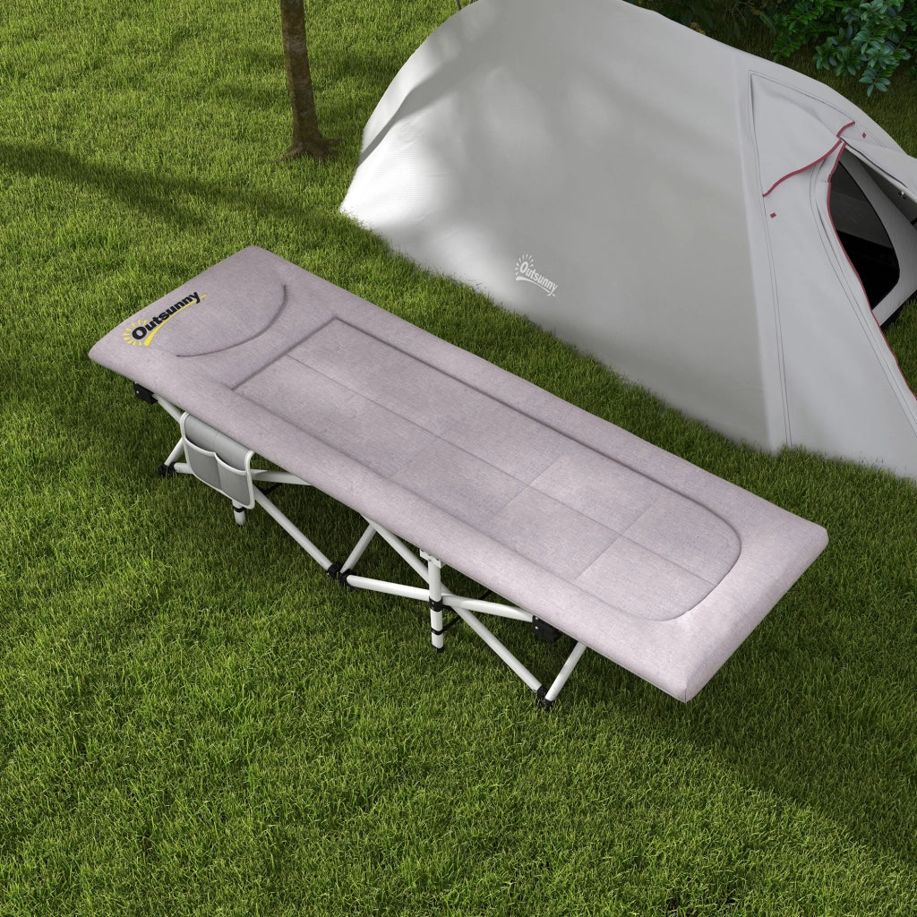 Letto da campo pieghevole in metallo ¨C zephmum ¨C grigio 185x65x37 cm