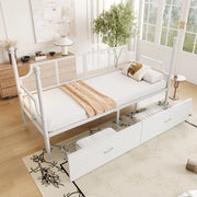 Letto Singolo in Metallo con Rete ¨C MINIMAL ¨C Bianco 90x200