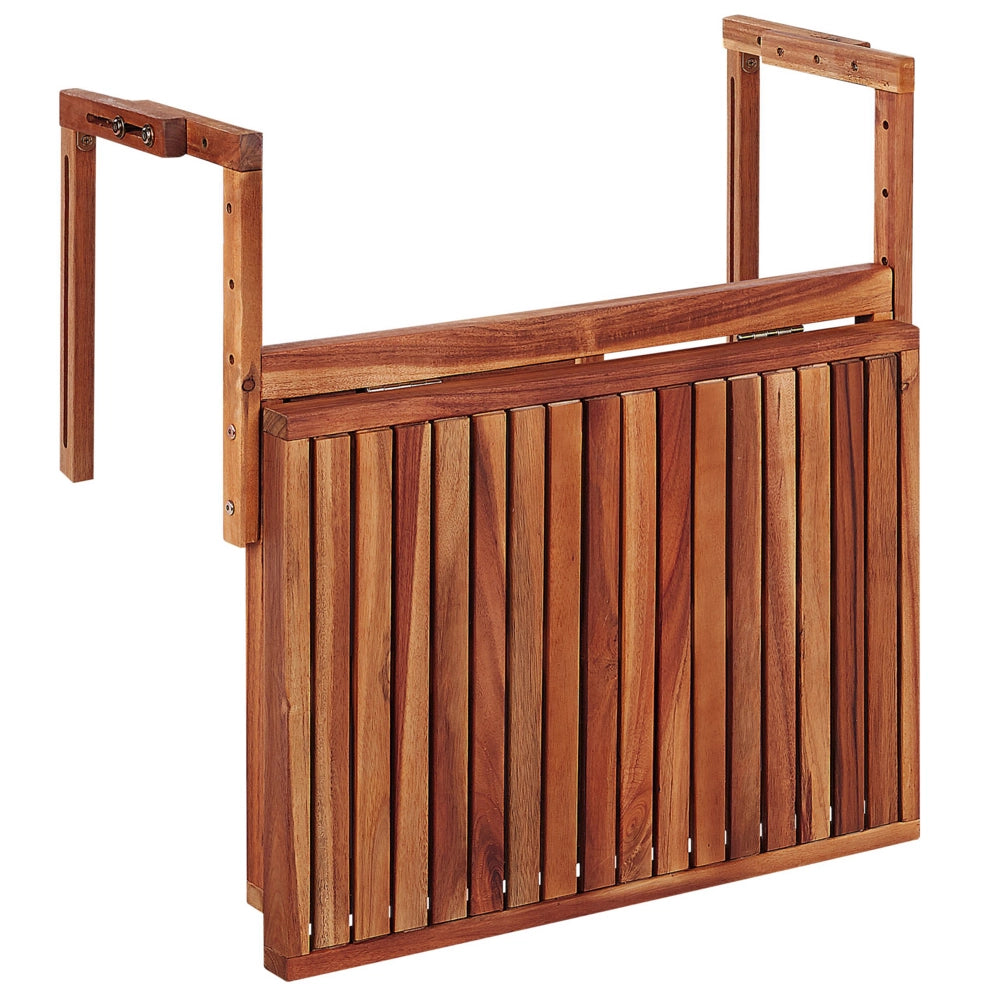 Tavolino da Balcone Sospeso in Legno di Acacia Scuro 60 x 40 cm