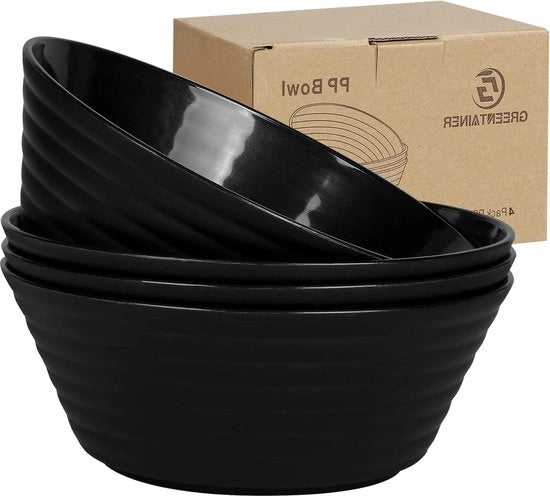 Set di contenitori in plastica per dessert e zuppa - Insettabile - Set di 4 - Capacità 1479 ml - Resistenti al microonde - Ideali per bambini e adulti - Set di contenitori e coperchi in plastica.