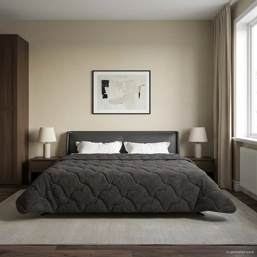 Duvet Invernale Trapuntato Antracite 200 x 240 cm 42026305