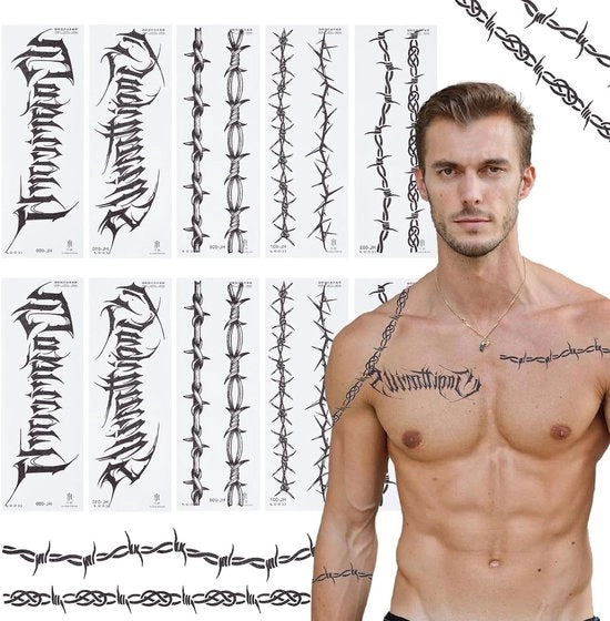 Decorazioni per il viso a tema Halloween - Set da 10 pezzi - Decorazione temporanea - Design a maglia metallica grande - Accessori di trucco per feste - Set di regali per feste con kit di trucco