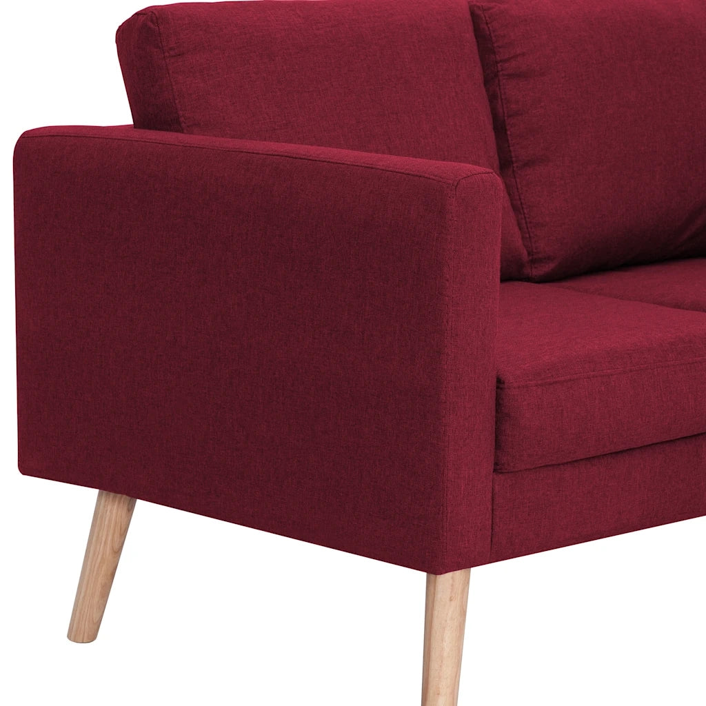 Divano | Divano da soggiorno | Sofa a 3 Posti in Tessuto Rosso Vino