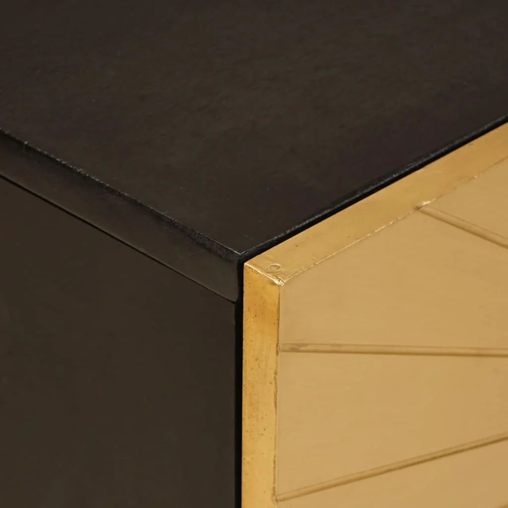 Mobile TV basso moderno ed elegante 105 x 33 x 46 cm con contenitore e ante in legno ingegnerizzato nero 02_0057756