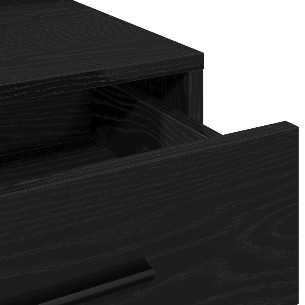 Tavolo da trucco con luci LED  - Nero Rovere 79x41x135 cm