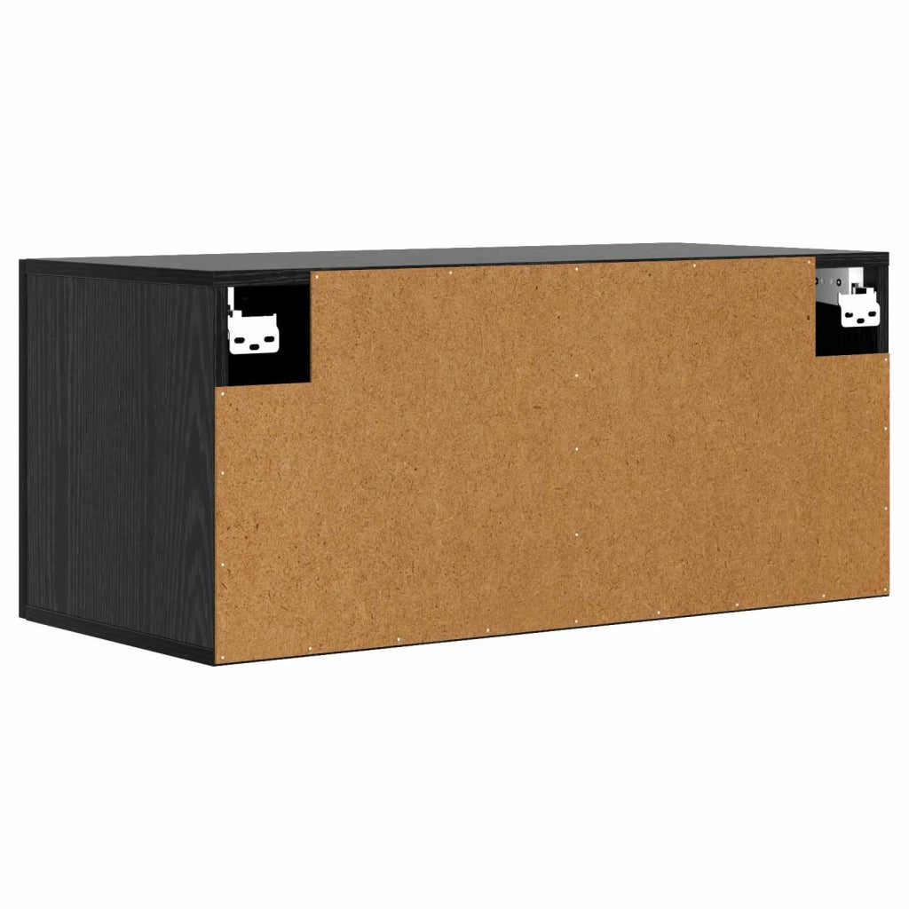 Armadietto a muro A parete Rovere nero 80 x 36,5 x 35 cm 8009819