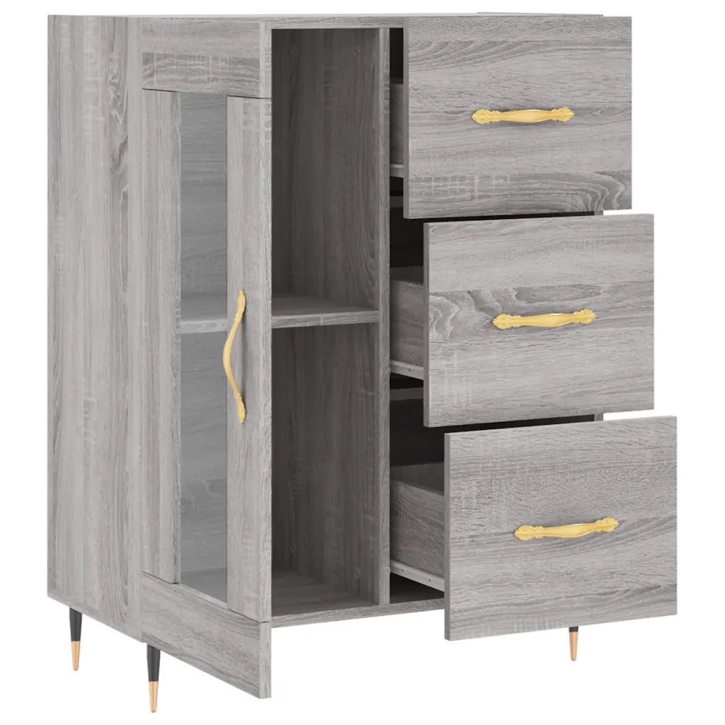 Credenza-Buffet-Armadio da cucina Grigio Sonoma 69,5x34x90 cm in Legno Multistrato 479462